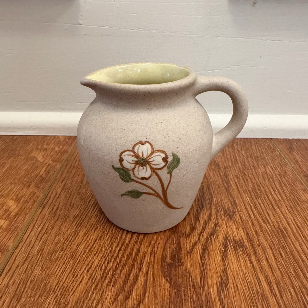 The Pigeon Forge Pottery Small Creamer Pitcher Hand‎ Painted Cottage Core Farm